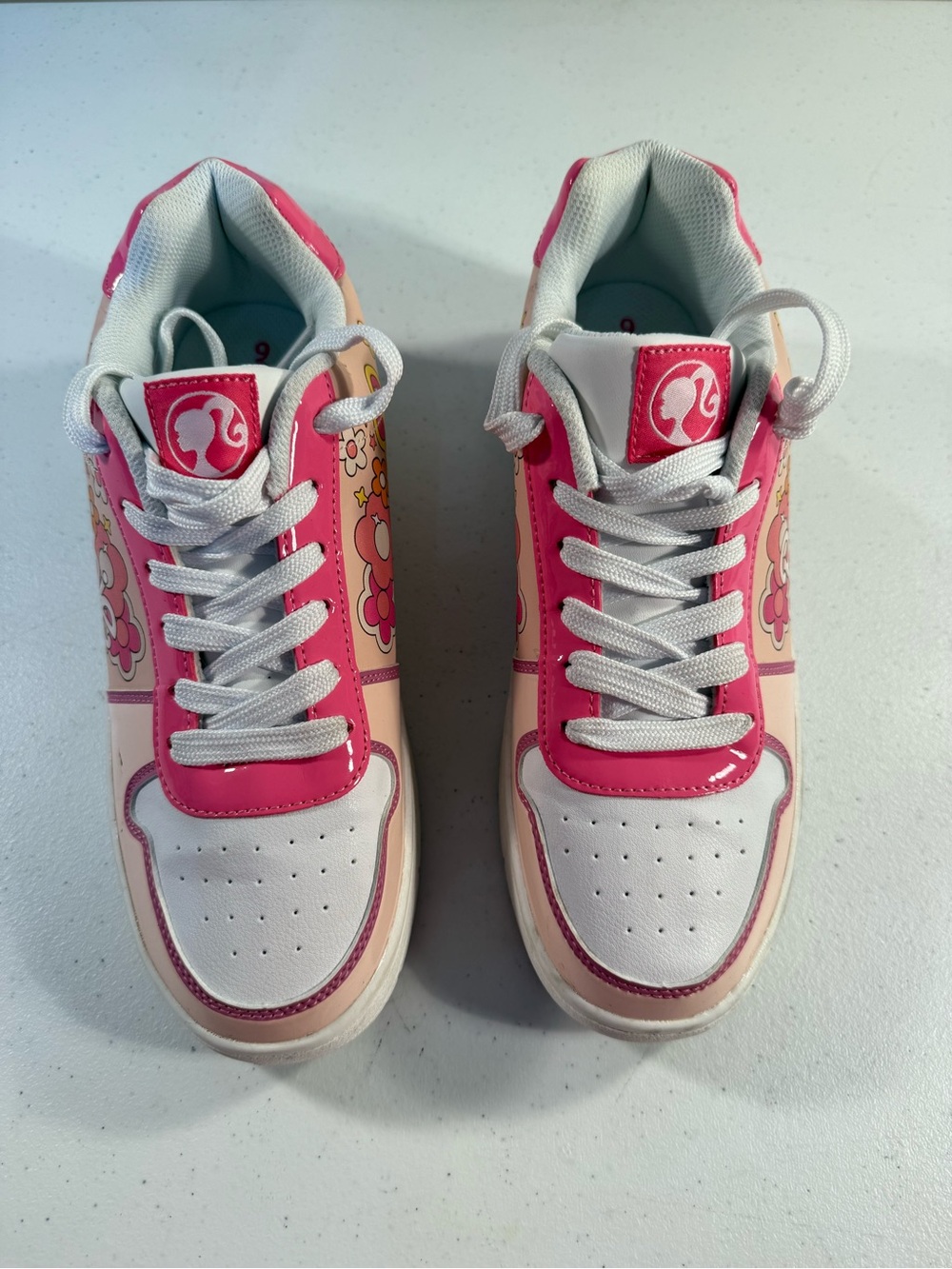 Barbie Pink and Cream Floral Low-Top Sneakers